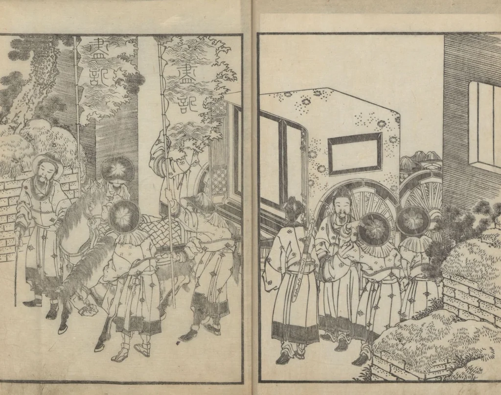 An illustration from Illustrations of Chinese Poems Chosen from Toshisen's Book (Tōshisen ehon 唐詩撰畫本) : [volume 5], 1833, leaf 10
