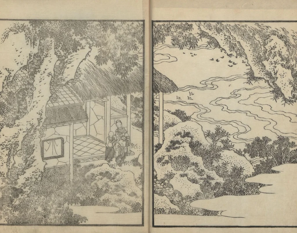 An illustration from Illustrations of Chinese Poems Chosen from Toshisen's Book (Tōshisen ehon 唐詩撰畫本) : [volume 4], 1833, leaf 12