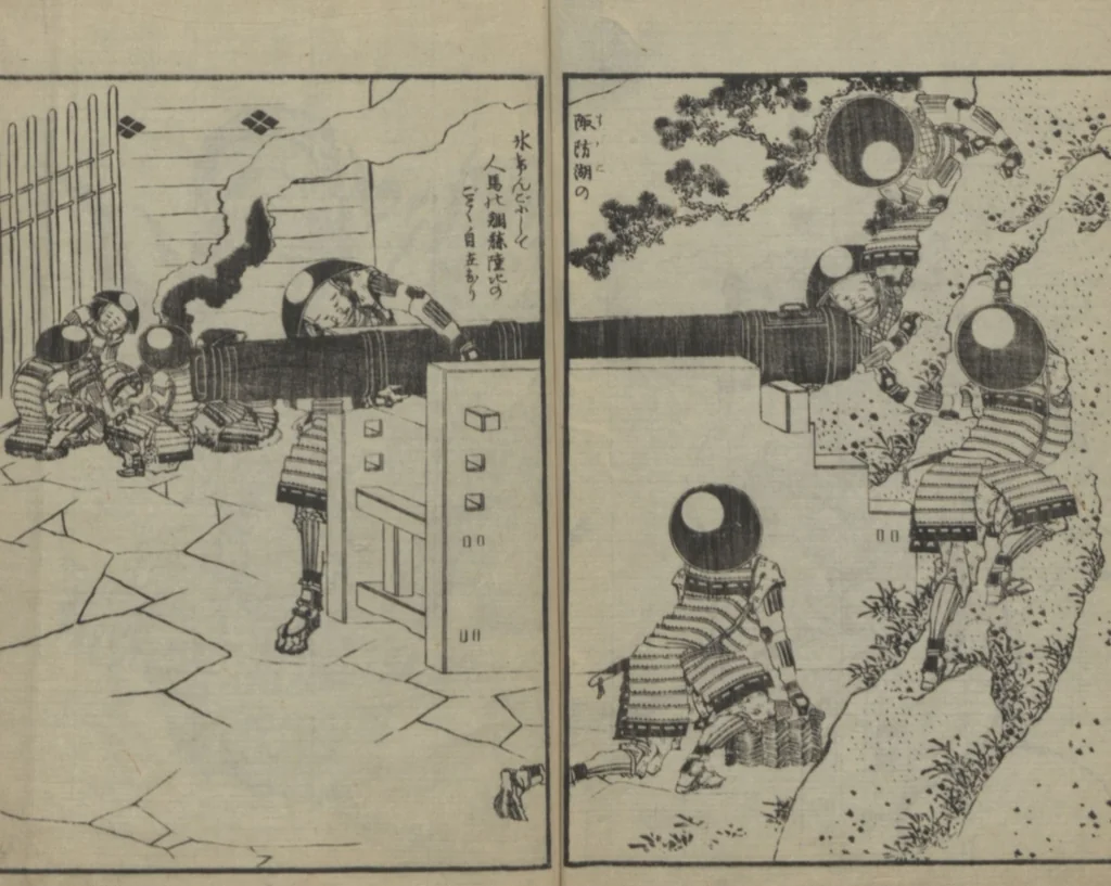 An illustration from A Picture Book of Japanese Warriors (Ehon Musashi Abumi 絵本武蔵鐙), 1836, leaf 31