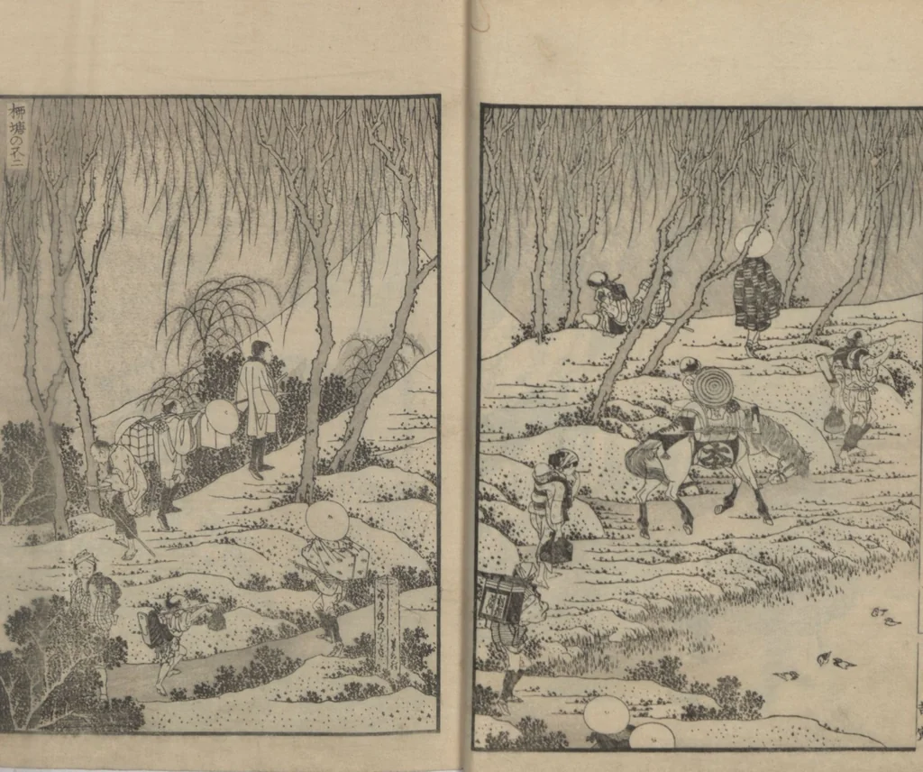 An illustration from One Hundred Views of Mount Fuji (Fugaku hyakkei, shohen 富嶽百景初編) : [volume 1], 1834, leaf 12