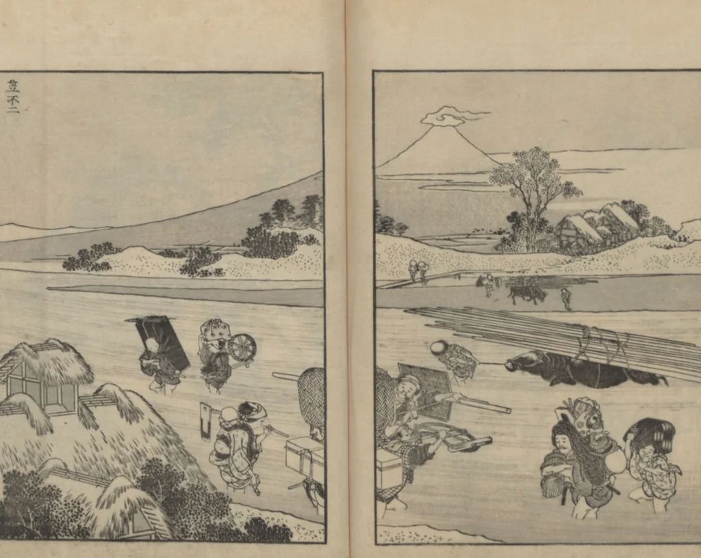 An illustration from One Hundred Views of Mount Fuji (Fugaku hyakkei, shohen 富嶽百景初編) : [volume 1], 1834, leaf 24