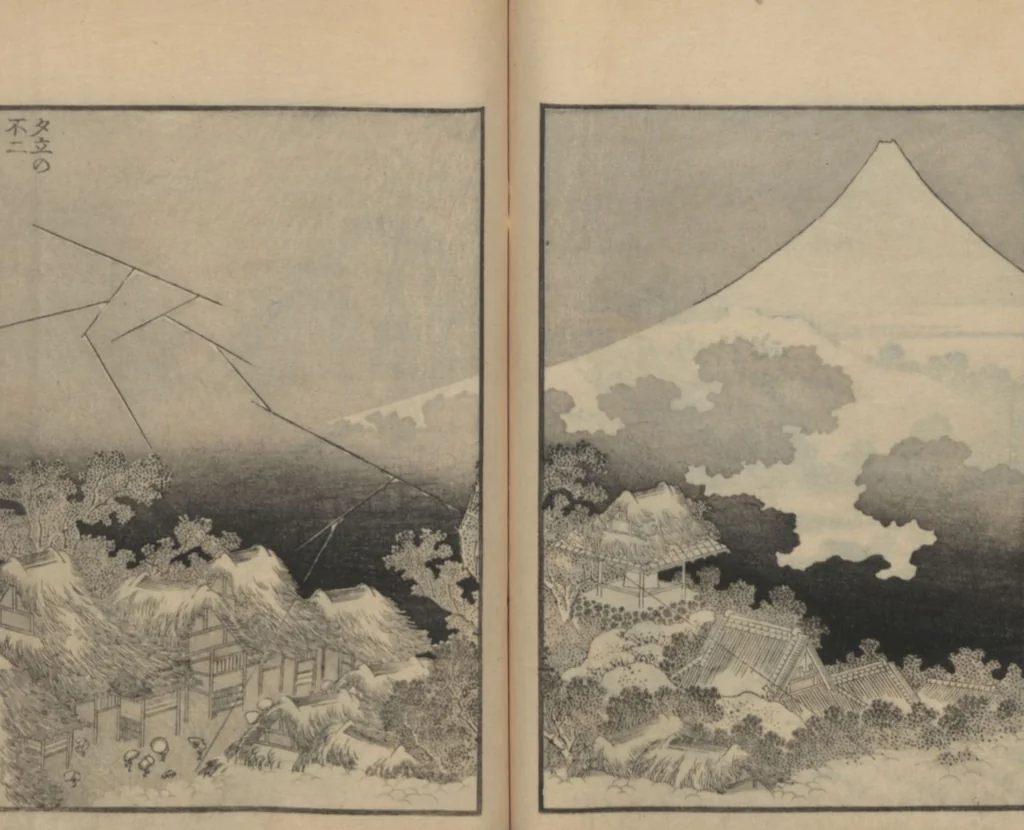 An illustration from One Hundred Views of Mount Fuji (Fugaku hyakkei, nihen 富嶽百景二編) : [volume 2], 1835, leaf 20