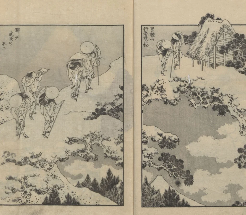 An illustration from One Hundred Views of Mount Fuji (Fugaku hyakkei, sanpen 富嶽百景三編) : [volume 3], 1849, leaf 4