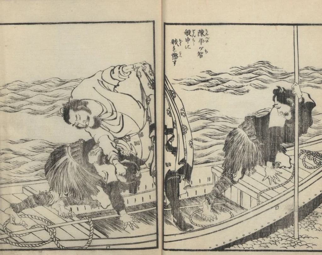 An illustration from Illustrations of Honorable Anecdotes of Japan and China (Ehon wakan no homare 絵本和漢誉), 1850, leaf 10