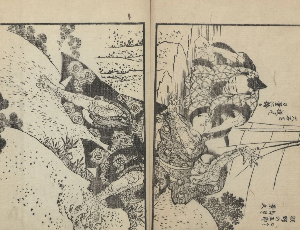 An illustration from Illustrations of Honorable Anecdotes of Japan and China (Ehon wakan no homare 絵本和漢誉), 1850, leaf 14