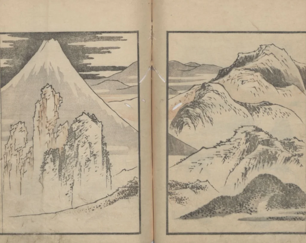An illustration from Transmitting the Spirit, Revealing the Form of Things, Volume 1 (Denshin kaishu: Hokusai manga, shohen 傳神開手 北斎漫画初編), 1814, leaf 23