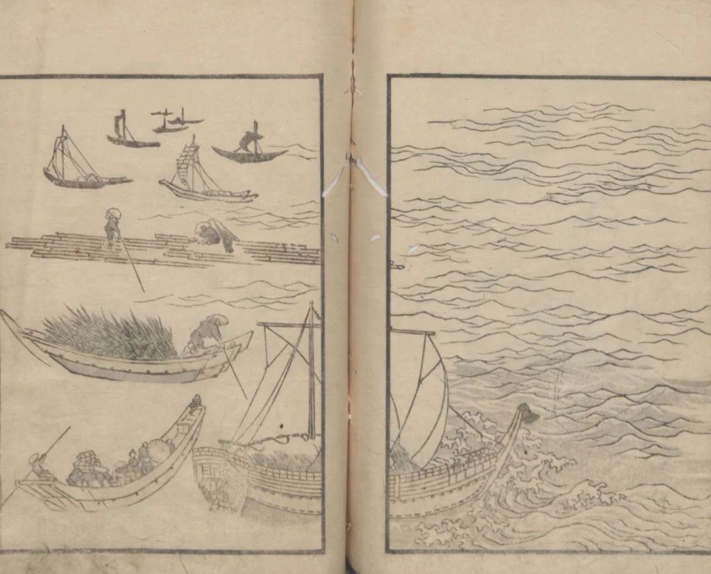 An illustration from Transmitting the Spirit, Revealing the Form of Things, Volume 1 (Denshin kaishu: Hokusai manga, shohen 傳神開手 北斎漫画初編), 1814, leaf 24