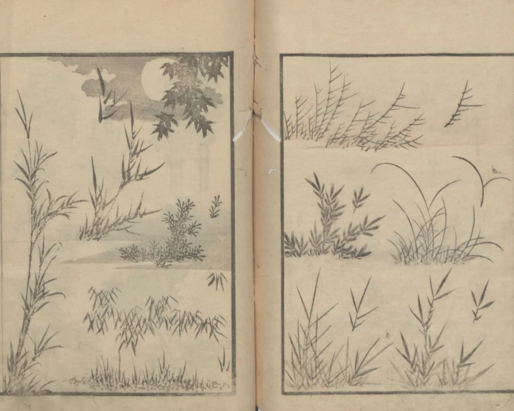 An illustration from Transmitting the Spirit, Revealing the Form of Things, Volume 1 (Denshin kaishu: Hokusai manga, shohen 傳神開手 北斎漫画初編), 1814, leaf 25