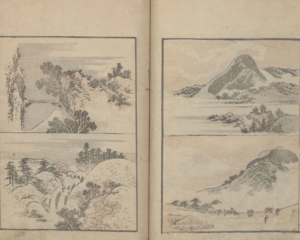 An illustration from Transmitting the Spirit, Revealing the Form of Things, Volume 2 (Denshin kaishu: Hokusai manga, nihen 傳神開手 北斎漫画二編), 1815, leaf 19