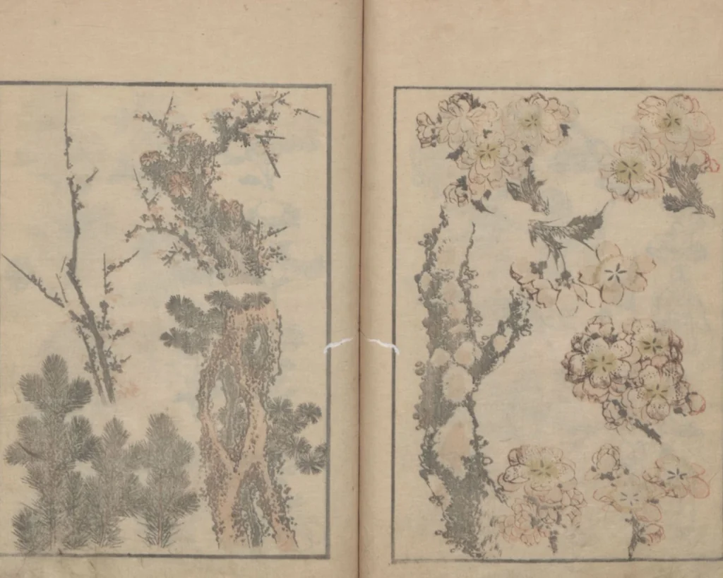 An illustration from Transmitting the Spirit, Revealing the Form of Things, Volume 2 (Denshin kaishu: Hokusai manga, nihen 傳神開手 北斎漫画二編), 1815, leaf 22