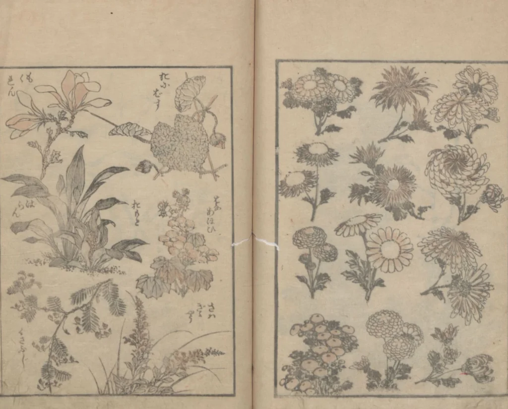An illustration from Transmitting the Spirit, Revealing the Form of Things, Volume 2 (Denshin kaishu: Hokusai manga, nihen 傳神開手 北斎漫画二編), 1815, leaf 23