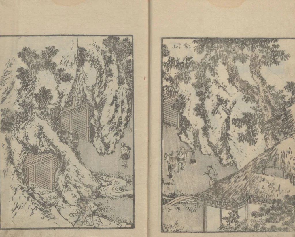 An illustration from Transmitting the Spirit, Revealing the Form of Things, Volume 3 (Denshin kaishu: Hokusai manga, sanpen 傳神開手 北斎漫画三編), 1815, leaf 10