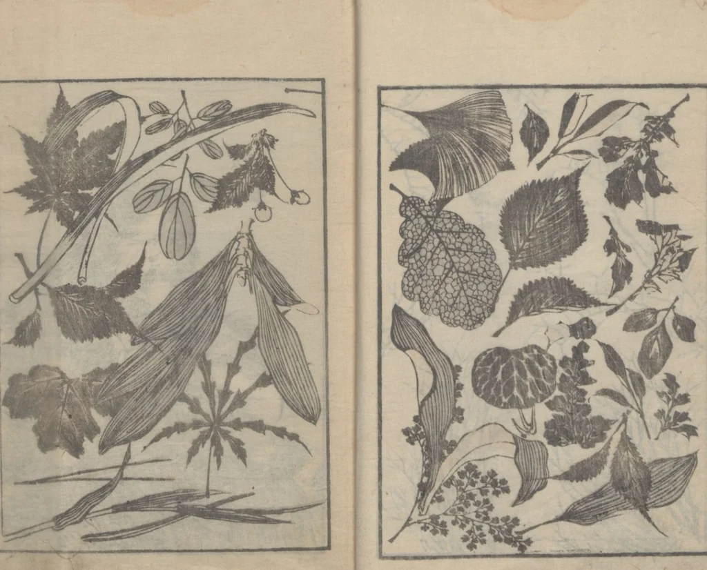 An illustration from Transmitting the Spirit, Revealing the Form of Things, Volume 3 (Denshin kaishu: Hokusai manga, sanpen 傳神開手 北斎漫画三編), 1815, leaf 12