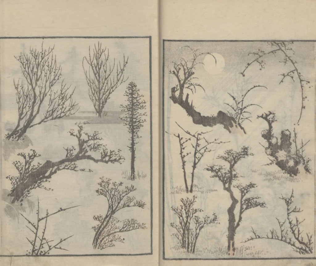 An illustration from Transmitting the Spirit, Revealing the Form of Things, Volume 4 (Denshin kaishu: Hokusai manga, yonhen 傳神開手 北斎漫画四編), 1816, leaf 13