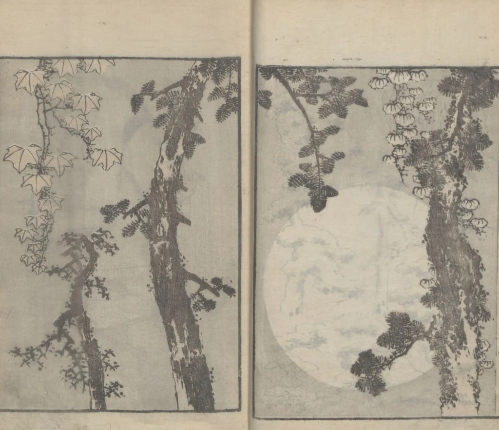 An illustration from Transmitting the Spirit, Revealing the Form of Things, Volume 4 (Denshin kaishu: Hokusai manga, yonhen 傳神開手 北斎漫画四編), 1816, leaf 16