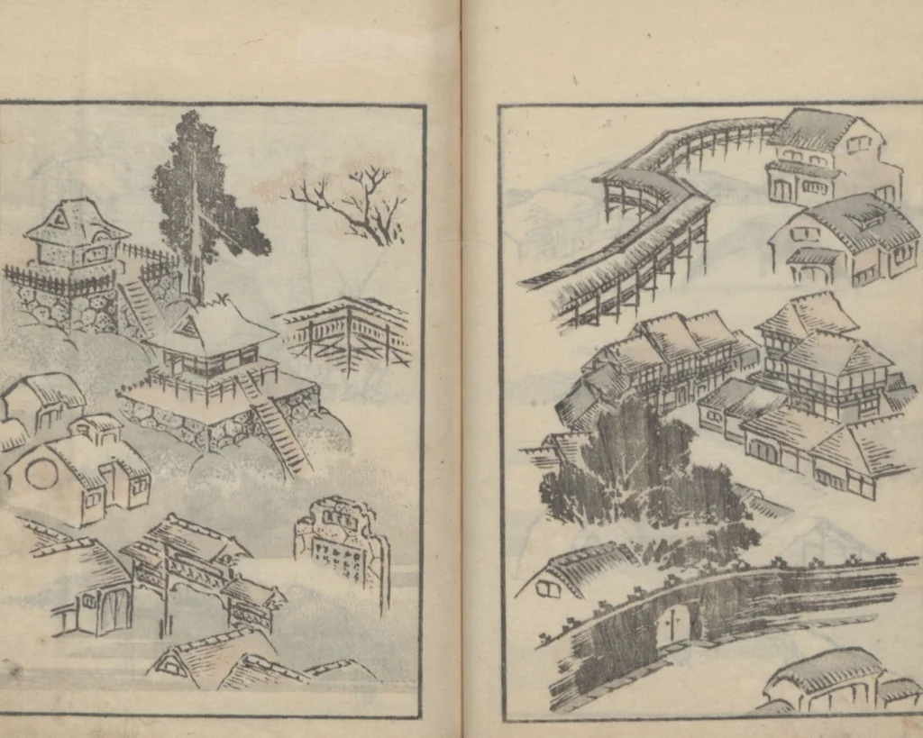 An illustration from Transmitting the Spirit, Revealing the Form of Things, Volume 4 (Denshin kaishu: Hokusai manga, yonhen 傳神開手 北斎漫画四編), 1816, leaf 22