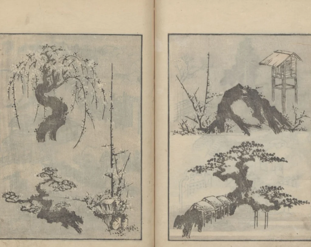 An illustration from Transmitting the Spirit, Revealing the Form of Things, Volume 4 (Denshin kaishu: Hokusai manga, yonhen 傳神開手 北斎漫画四編), 1816, leaf 23