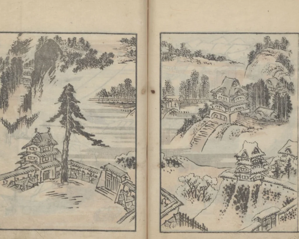 An illustration from Transmitting the Spirit, Revealing the Form of Things, Volume 4 (Denshin kaishu: Hokusai manga, yonhen 傳神開手 北斎漫画四編), 1816, leaf 25