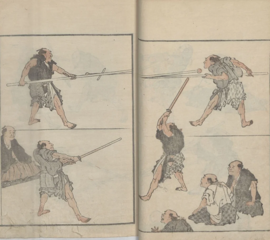 An illustration from Transmitting the Spirit, Revealing the Form of Things, Volume 6 (Denshin kaishu: Hokusai manga, rokuhen 傳神開手 北斎漫画六編), 1817, leaf 22