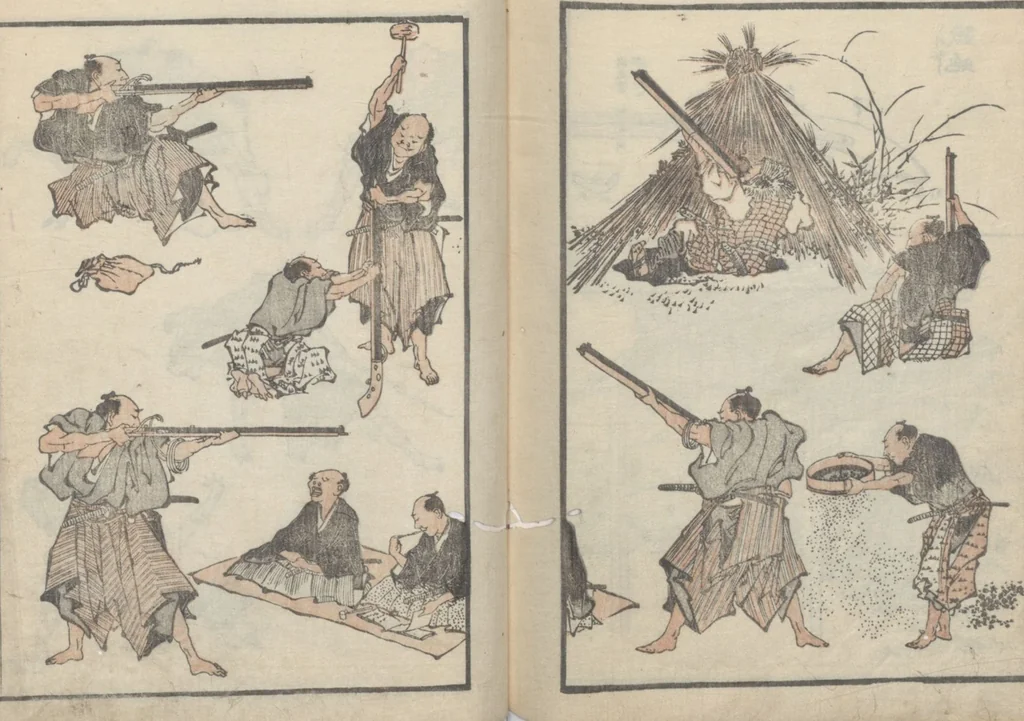 An illustration from Transmitting the Spirit, Revealing the Form of Things, Volume 6 (Denshin kaishu: Hokusai manga, rokuhen 傳神開手 北斎漫画六編), 1817, leaf 28