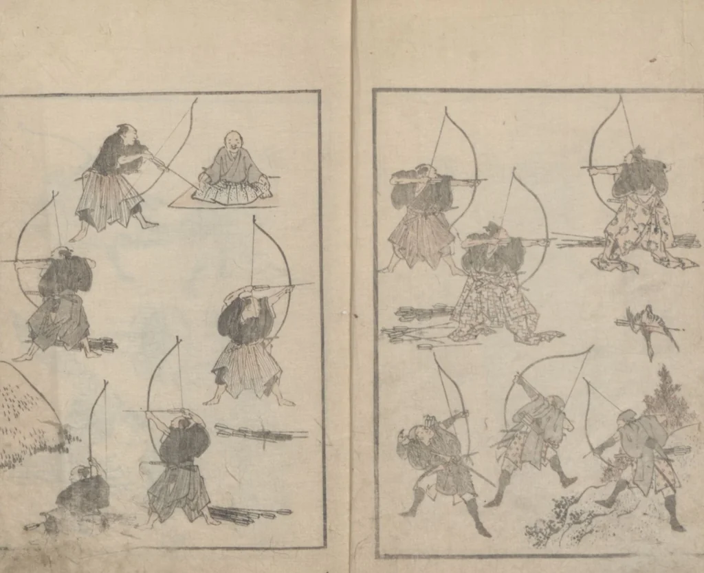 An illustration from Transmitting the Spirit, Revealing the Form of Things, Volume 6 (Denshin kaishu: Hokusai manga, rokuhen 傳神開手 北斎漫画六編), 1817, leaf 5