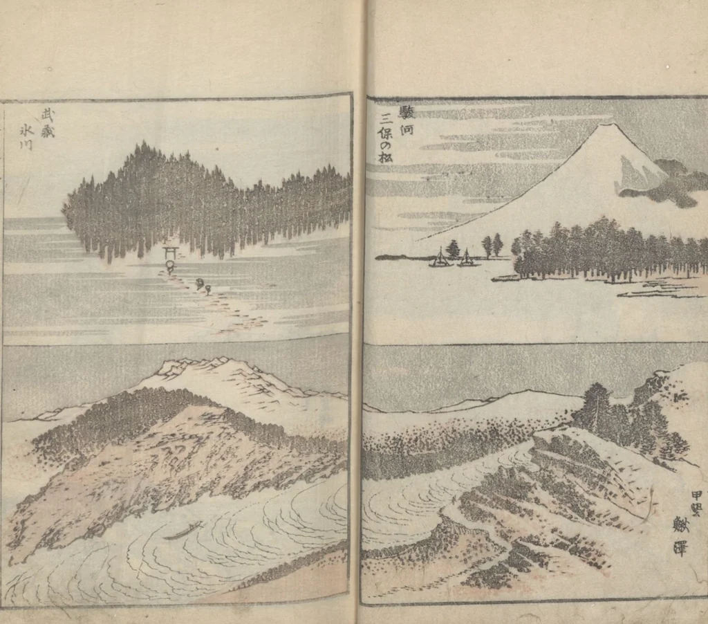 An illustration from Transmitting the Spirit, Revealing the Form of Things, Volume 7 (Denshin kaishu: Hokusai manga, nanahen 傳神開手 北斎漫画七編), 1817, leaf 14