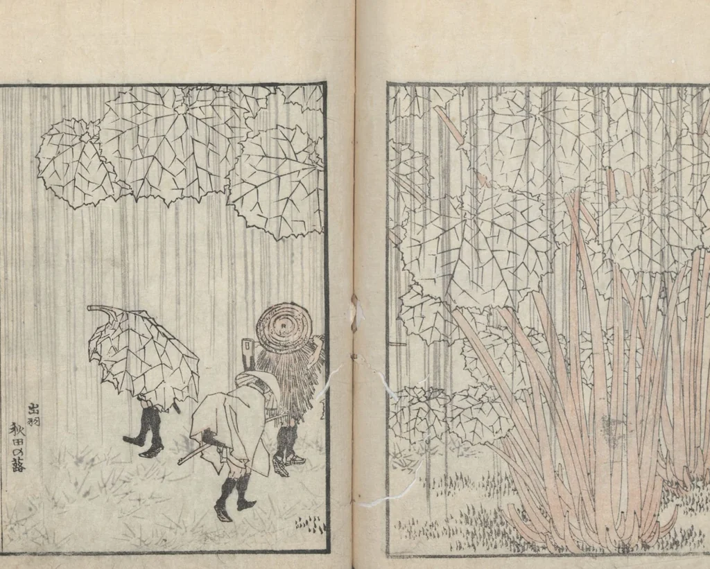 An illustration from Transmitting the Spirit, Revealing the Form of Things, Volume 7 (Denshin kaishu: Hokusai manga, nanahen 傳神開手 北斎漫画七編), 1817, leaf 19