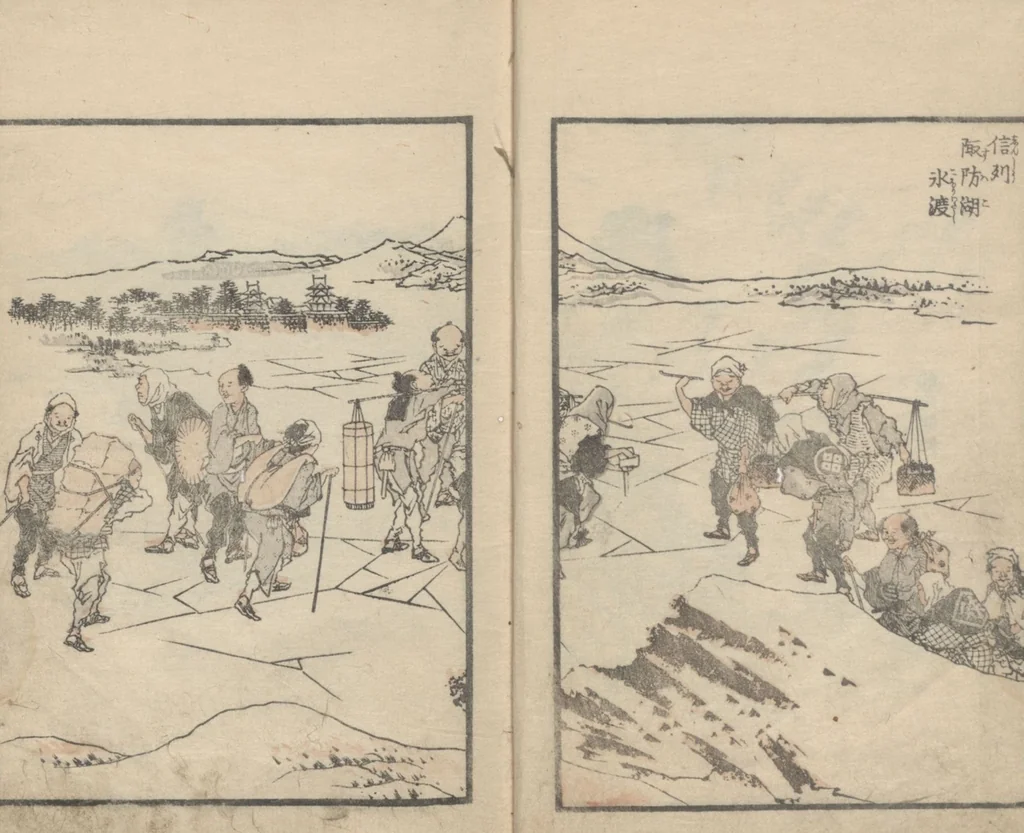 An illustration from Transmitting the Spirit, Revealing the Form of Things, Volume 10 (Denshin kaishu: Hokusai manga, jūhen 傳神開手 北斎漫画十編), 1819, leaf 5