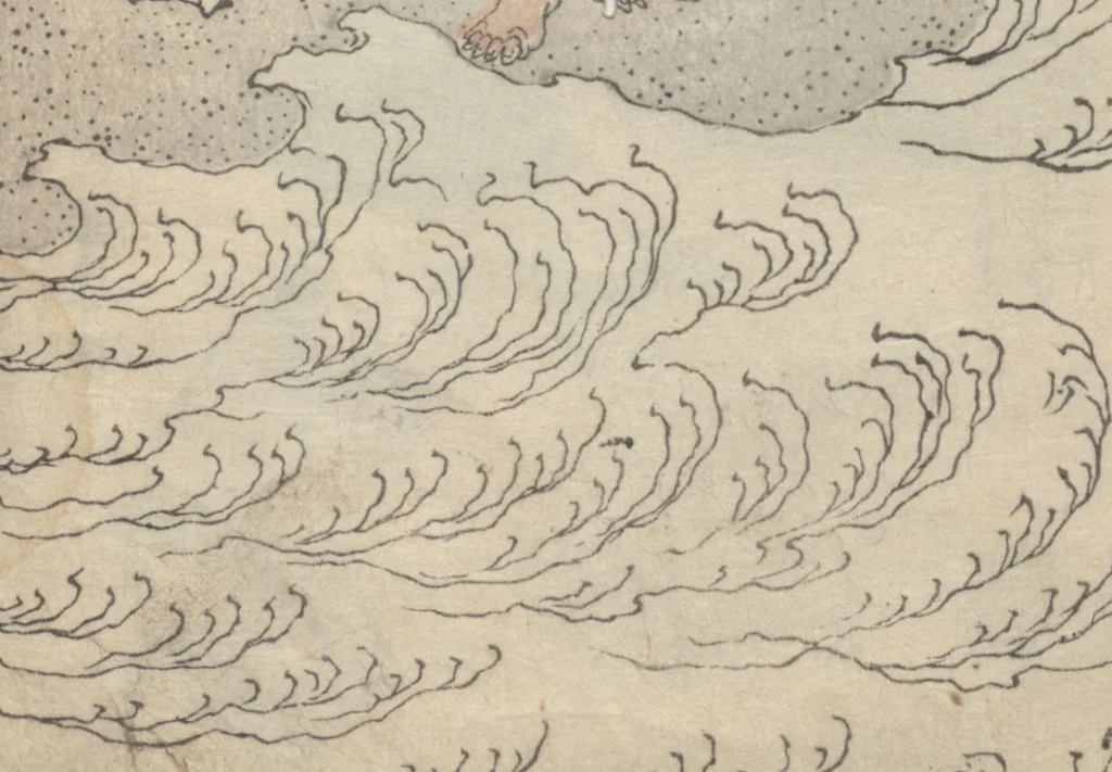 An illustration from Transmitting the Spirit, Revealing the Form of Things, Volume 10 (Denshin kaishu: Hokusai manga, jūhen 傳神開手 北斎漫画十編), 1819, leaf 6