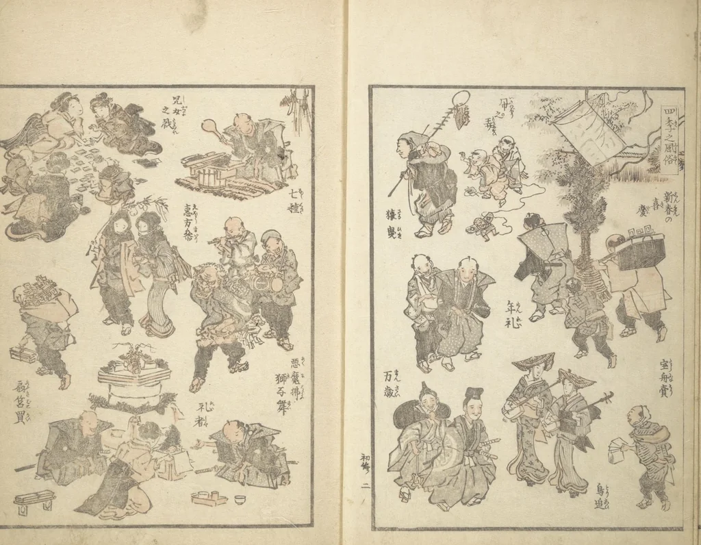 An illustration from Picture Album of the Floating World (Ukiyo efu 浮世画譜) : [volume 1], 1820, leaf 5