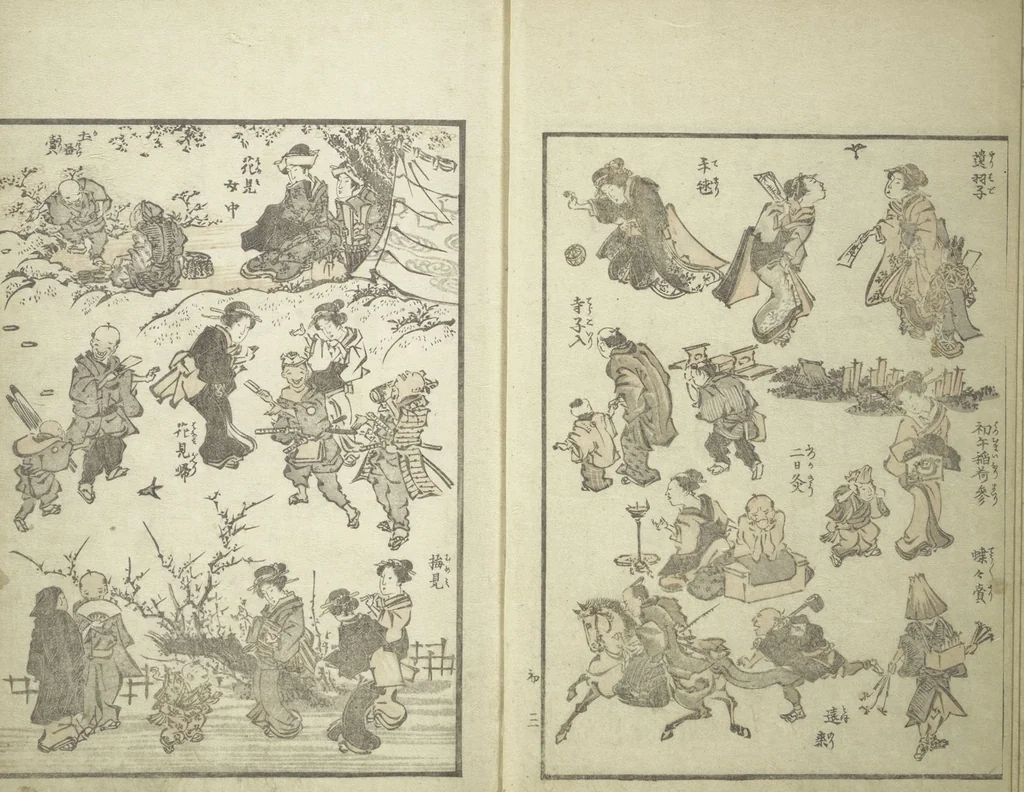 An illustration from Picture Album of the Floating World (Ukiyo efu 浮世画譜) : [volume 1], 1820, leaf 6