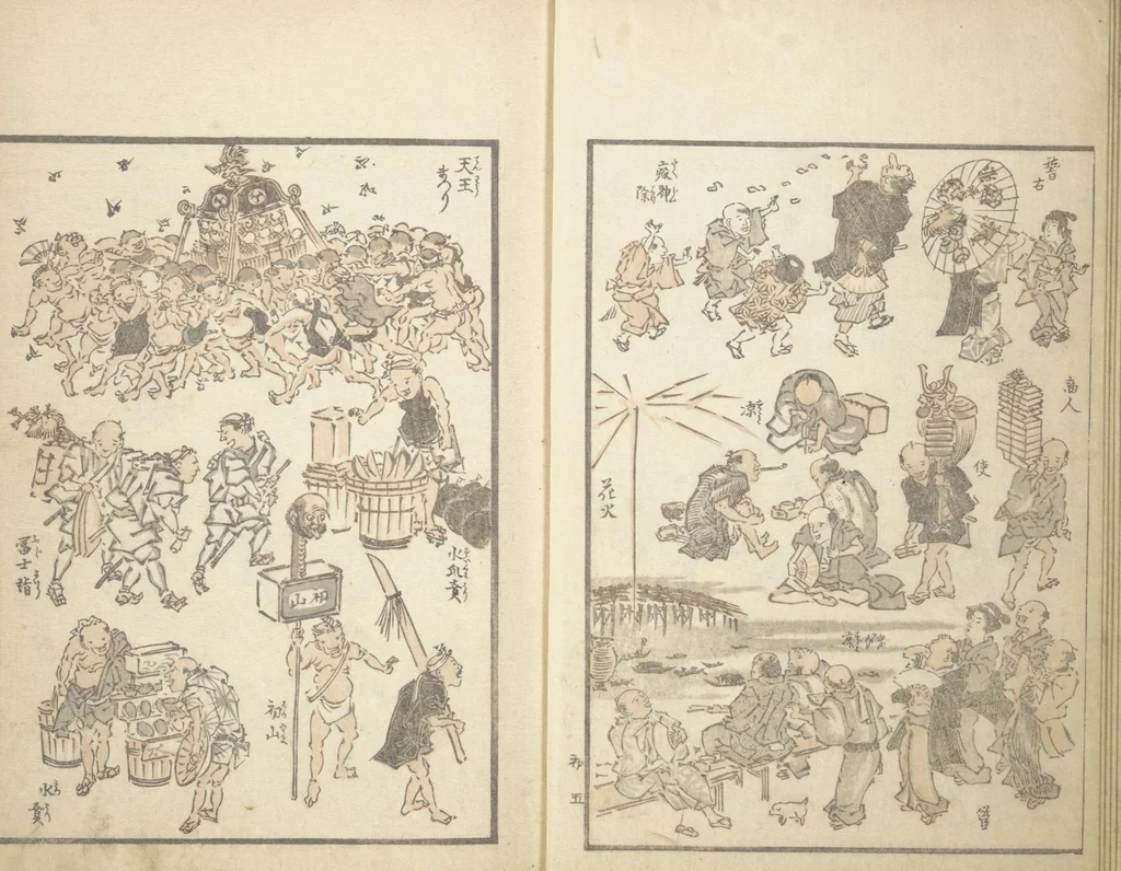 An illustration from Picture Album of the Floating World (Ukiyo efu 浮世画譜) : [volume 1], 1820, leaf 8
