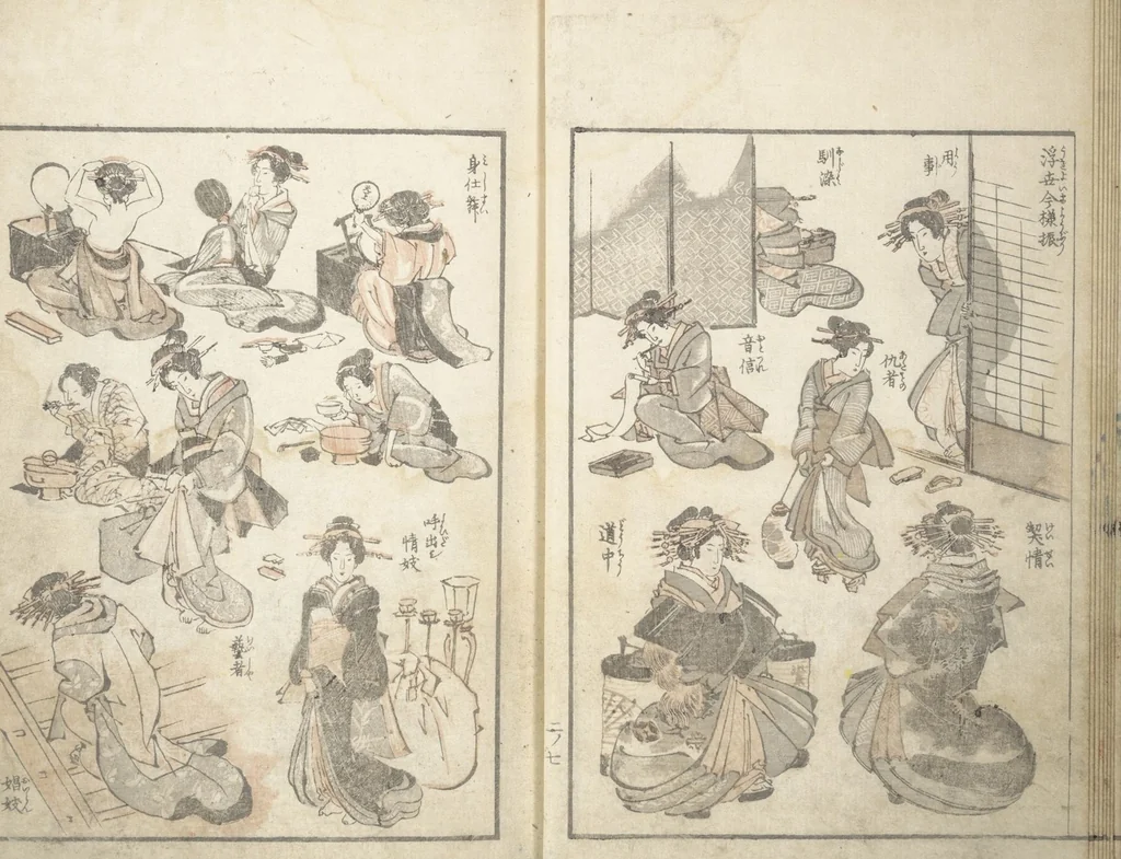 An illustration from Picture Album of the Floating World (Ukiyo efu 浮世画譜) : [volume 2], 1820, leaf 10