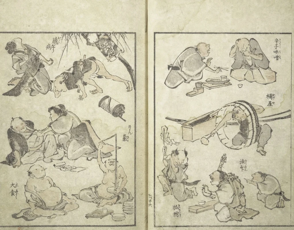 An illustration from Picture Album of the Floating World (Ukiyo efu 浮世画譜) : [volume 2], 1820, leaf 19