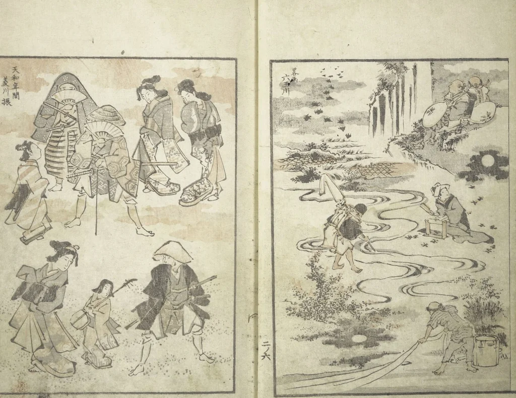 An illustration from Picture Album of the Floating World (Ukiyo efu 浮世画譜) : [volume 2], 1820, leaf 9