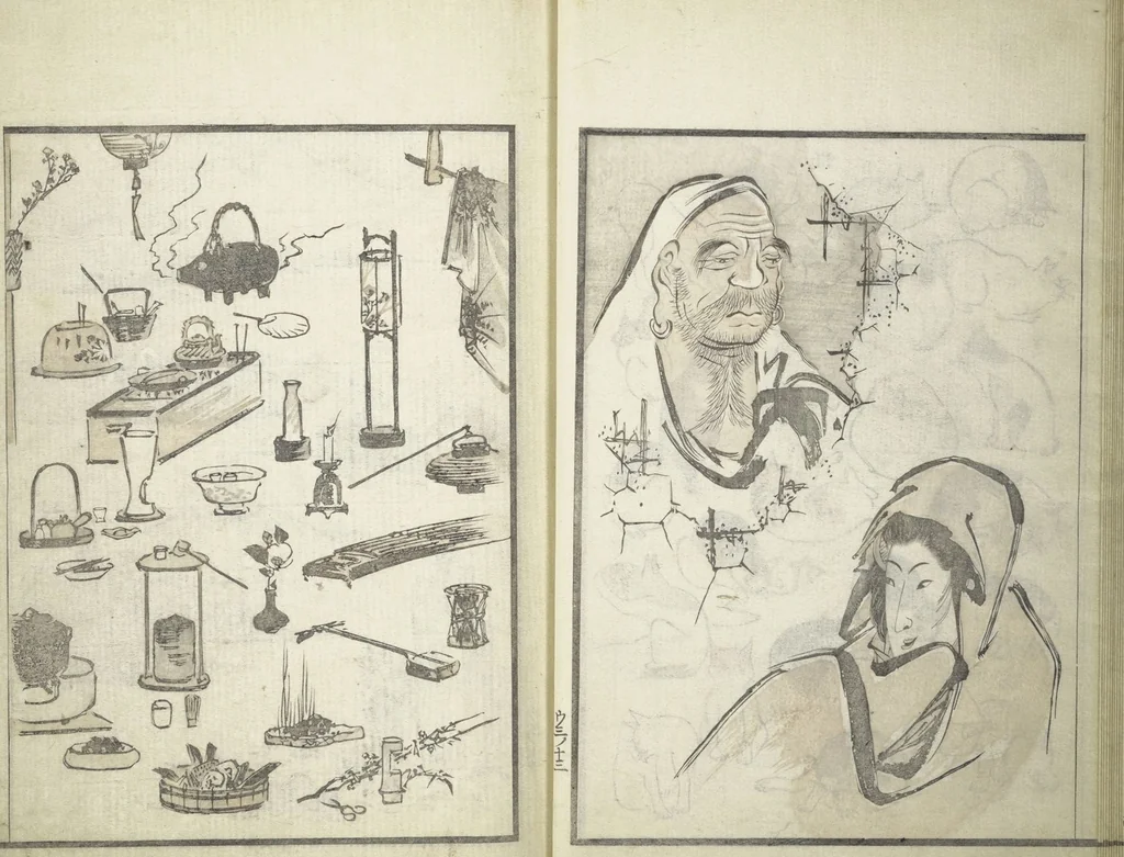 An illustration from Picture Album of the Floating World (Ukiyo efu 浮世画譜) : [volume 3], 1820, leaf 16