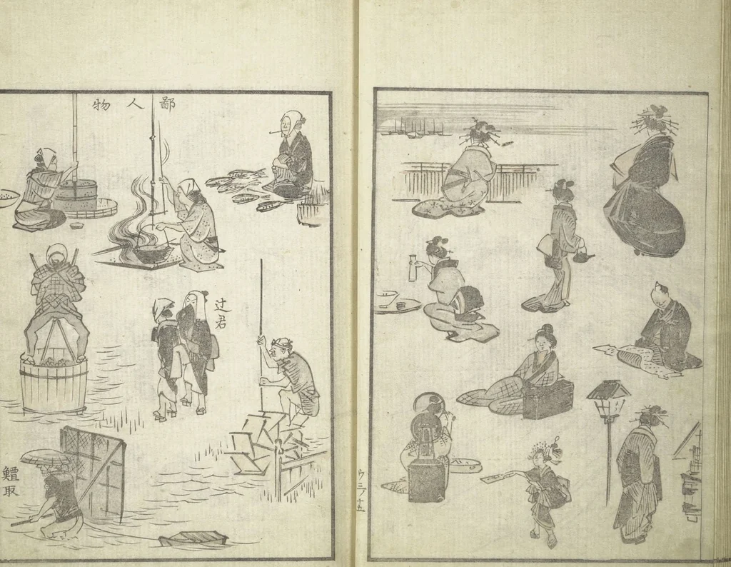 An illustration from Picture Album of the Floating World (Ukiyo efu 浮世画譜) : [volume 3], 1820, leaf 18