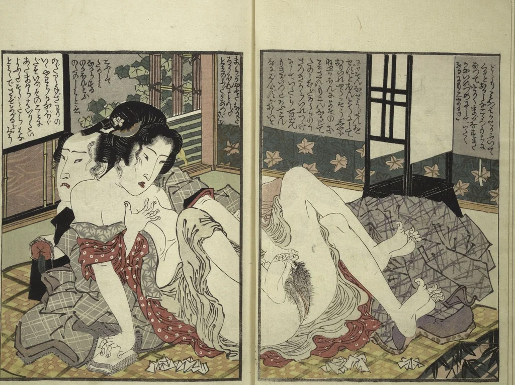 An illustration from An Erotic Picture Book of Snow on Fuji (Enpon fuji no yuki 艶本 婦慈のゆき), 1824, leaf 10