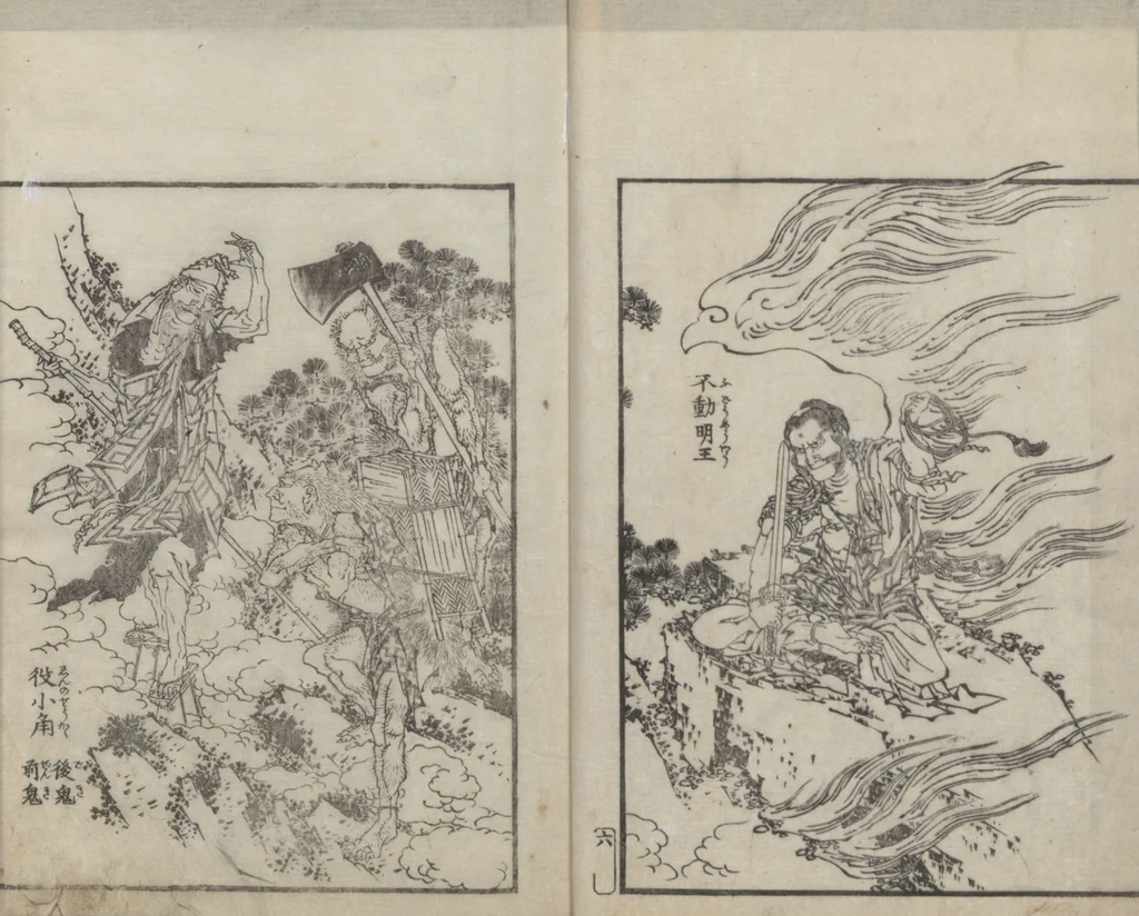 An illustration from Examples of Hokusai's Drawing (Hokusai gashiki 北斎画式), 1818, leaf 10