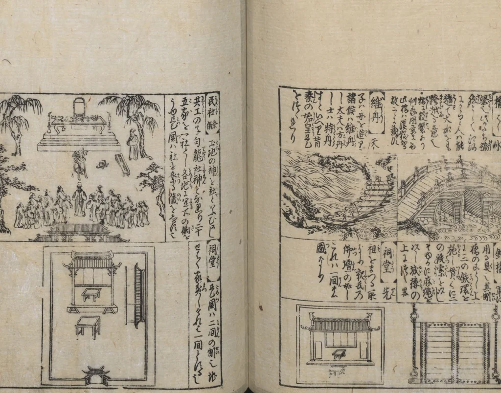 An illustration from Illustrated Encyclopedia of China (Morokoshi kinmō zui 唐土訓蒙図彙) : [volume 1], 1718, leaf 62