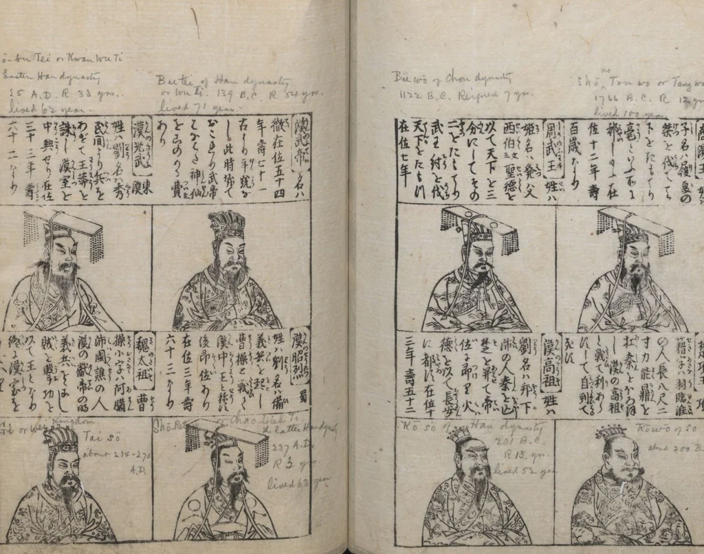 An illustration from Illustrated Encyclopedia of China (Morokoshi kinmō zui 唐土訓蒙図彙) : [volume 1], 1718, leaf 67
