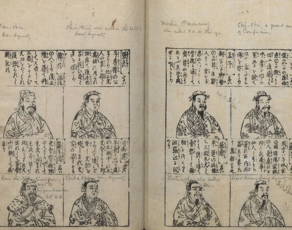 An illustration from Illustrated Encyclopedia of China (Morokoshi kinmō zui 唐土訓蒙図彙) : [volume 1], 1718, leaf 70