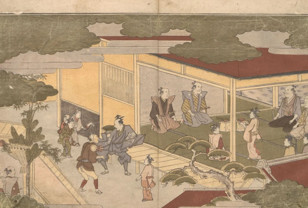 An illustration from Picture Book with Playful Poems for the Young God Ebisu (Ehon waka Ebisu), 1792, leaf 11