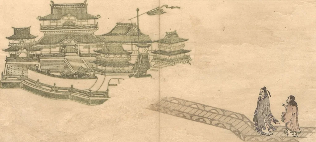 An illustration from The Moon-Mad Monk, or Crazy Gazing at the Moon (Kyōgetsubō 狂月坊), 1789, leaf 7
