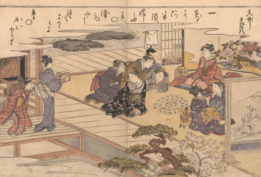 An illustration from Gifts from the Ebb-Tide (The Shell Book) (Shiohi no tsuto 潮干のつと), 1789, leaf 10