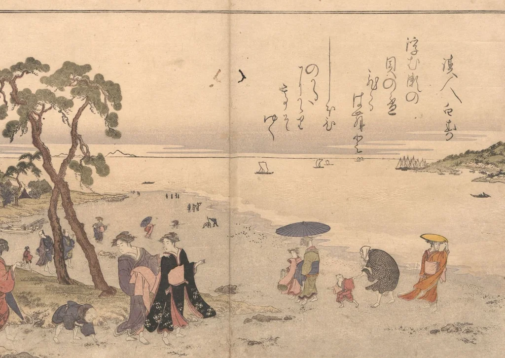 An illustration from Gifts from the Ebb-Tide (The Shell Book) (Shiohi no tsuto 潮干のつと), 1789, leaf 3