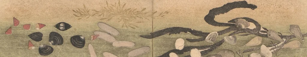 An illustration from Gifts from the Ebb-Tide (The Shell Book) (Shiohi no tsuto 潮干のつと), 1789, leaf 9