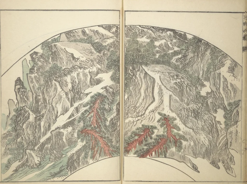 An illustration from A Thicket of Pictures Without Shapes (Fukei gasō), 1817, leaf 14