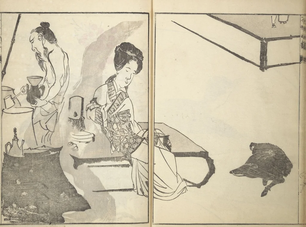 An illustration from A Thicket of Pictures Without Shapes (Fukei gasō), 1817, leaf 16