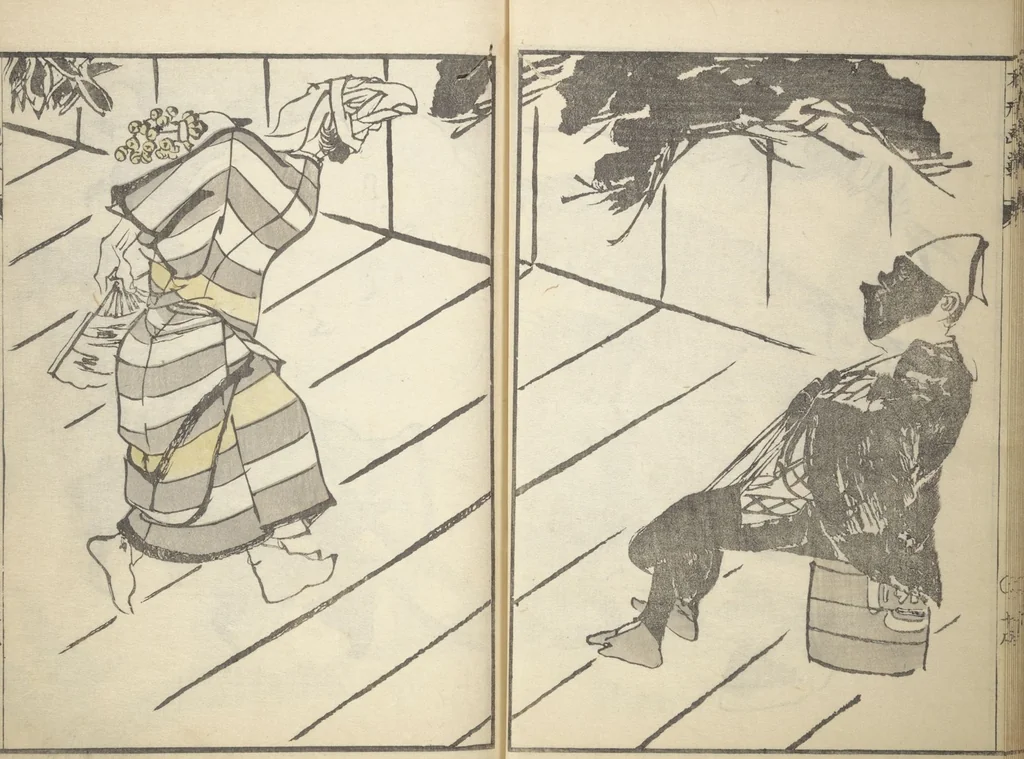 An illustration from A Thicket of Pictures Without Shapes (Fukei gasō), 1817, leaf 21